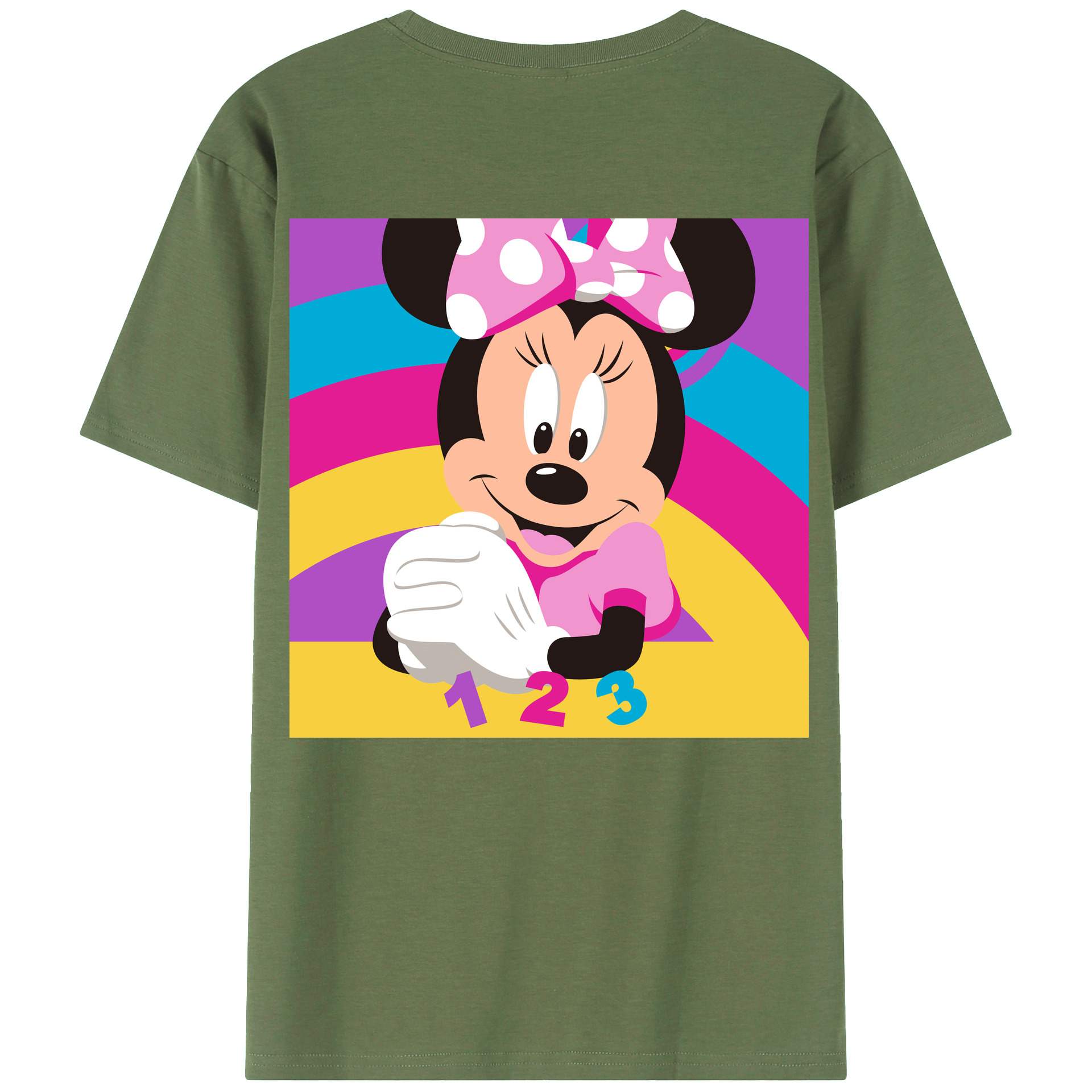 ミッキーマウス Mickey Mouse 綿100％ メンズ半袖Tシャツ（バックプリント） 通気性